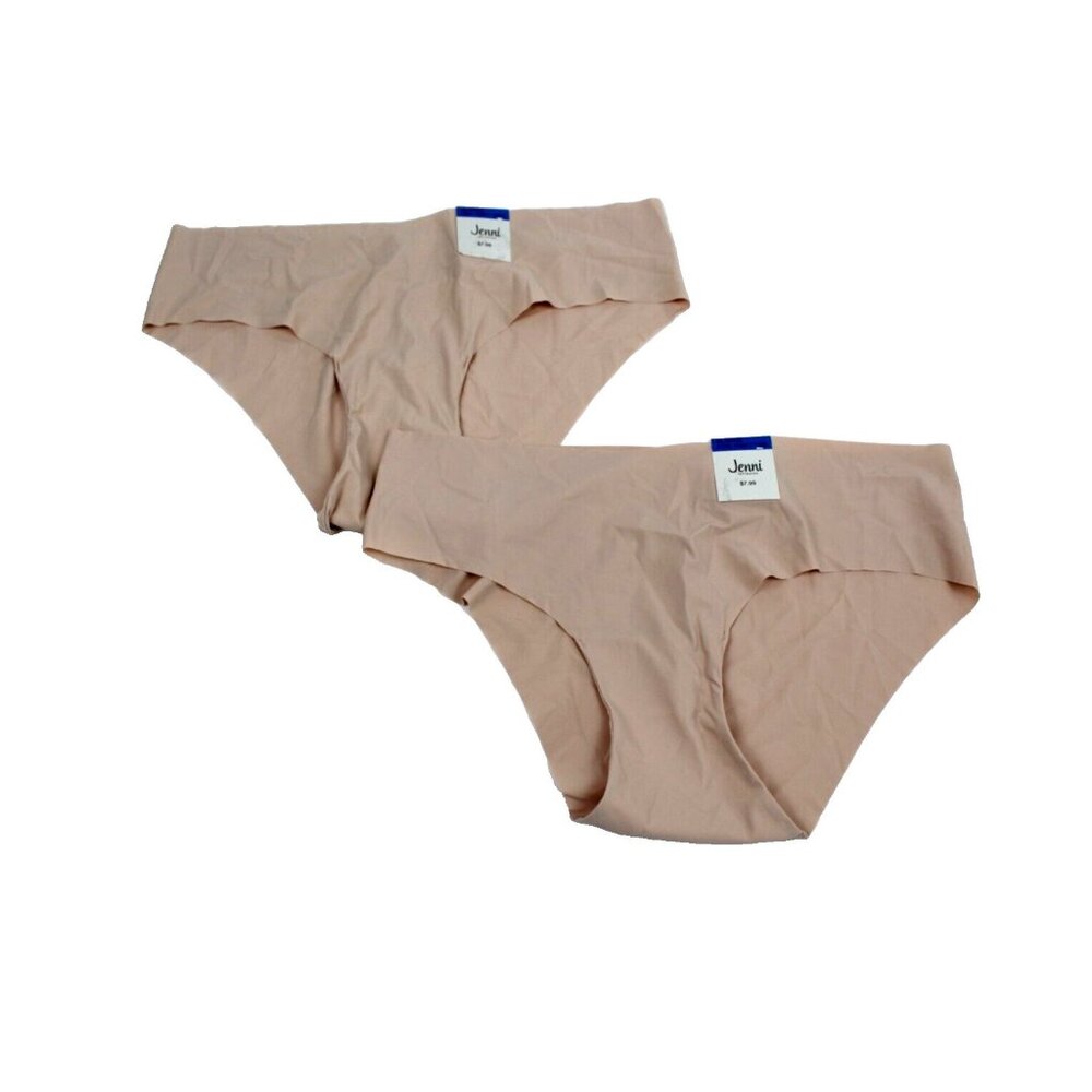 Lot of 2 Panties Underwear Jenni Womens XL No Show Bikini Beige